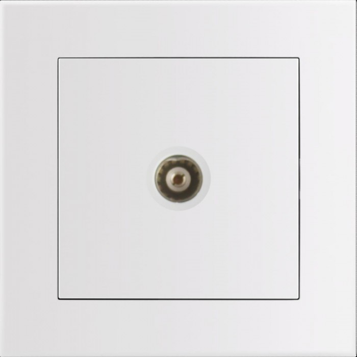 Entac Arnold Recessed wall TV socket End type White