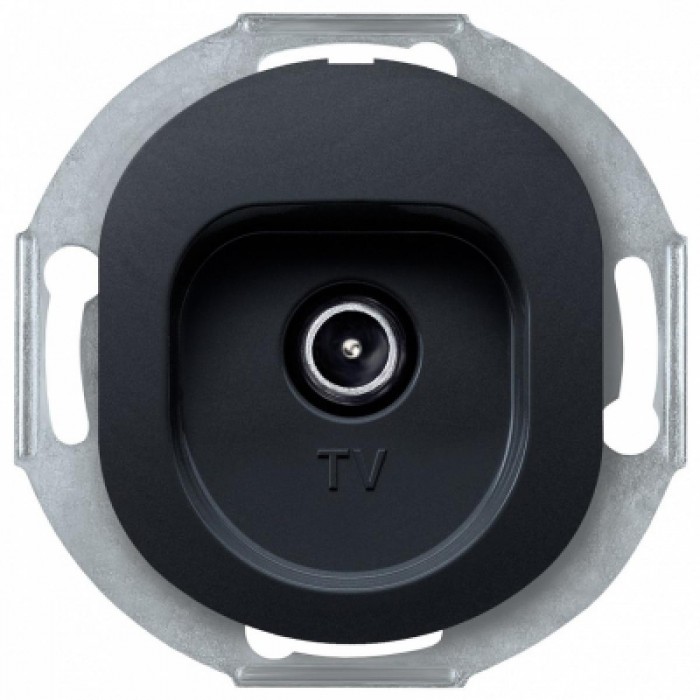 EON E612I.E1 TV aerial socket without cover frame for individual systems, soft-touch black EON E612I.E1 TV aerial socket without cover frame for individual systems, soft-touch black