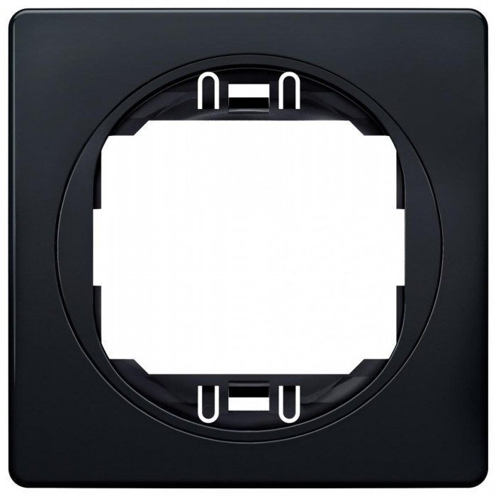 EON E6801.E1E One-gang frame 80x80, soft-touch black with black holder EON E6801.E1E One-gang frame 80x80, soft-touch black with black holder