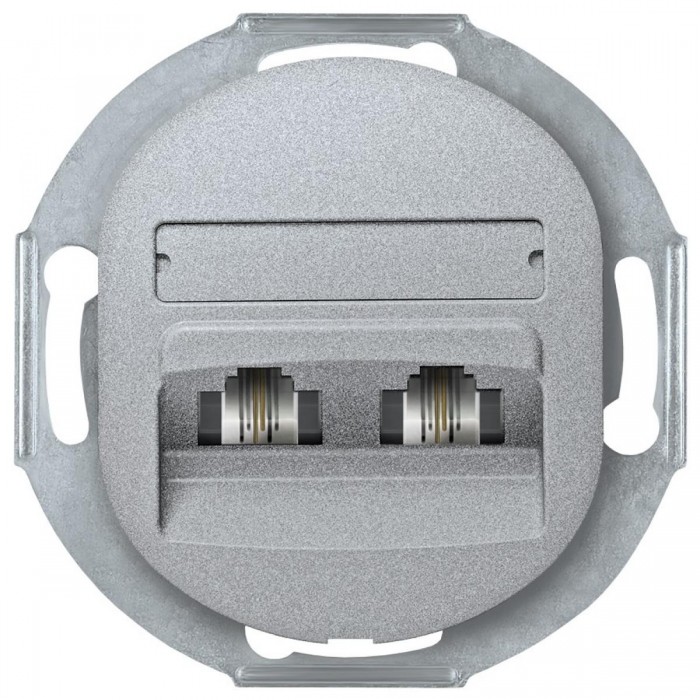 EON E613.S Double telephone socket without cover frame 2xRJ12 6/4 Cat 3, silver EON E613.S Double telephone socket without cover frame 2xRJ12 6/4 Cat 3, silver