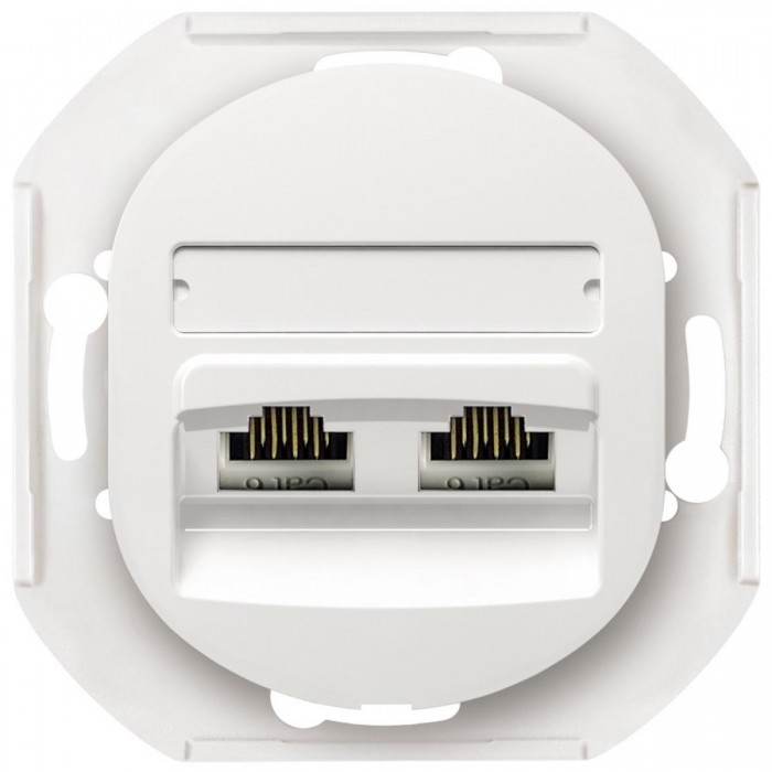 EON E614.0 Data socket double without cover frame 2xRJ45 Cat 5e UTP, white EON E614.0 Data socket double without cover frame 2xRJ45 Cat 5e UTP, white