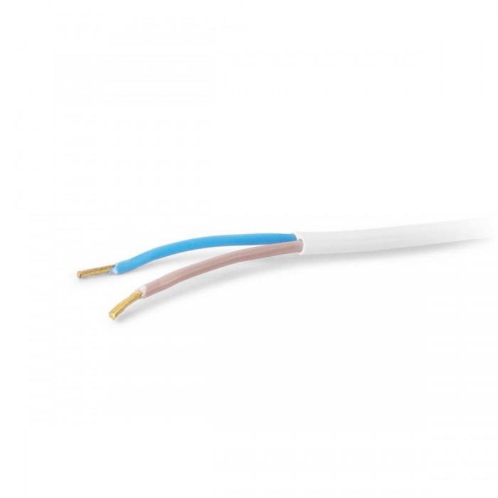 Entac Rewireable Καλώδιο 2G0.75 με Διακόπτη On/Off Λευκό 5m