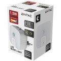 Entac Φωτάκι Νυκτός 3000K με 2 USB Θύρες και Φωτοκύτταρο