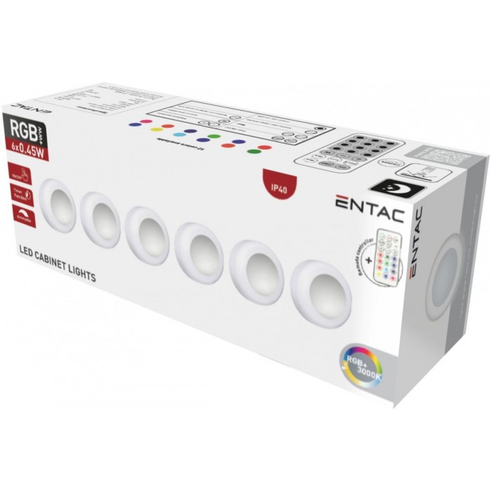 Entac Mini Φορητό Φωτάκι Νυκτός 0,45W RGB RC 6τμχ/σετ Entac Mini Φορητό Φωτάκι Νυκτός 0,45W RGB RC 6τμχ/σετ