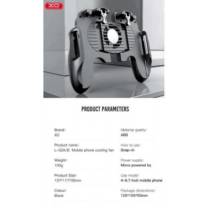 XO H6A Ασύρματο Gamepad με ψύκτρα (χωρίς μπαταρία)