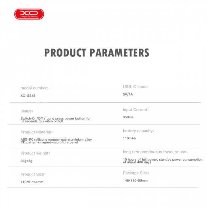 XO SS18 Magsafe Μαγνητική λαβή κάμερας με Bluetooth