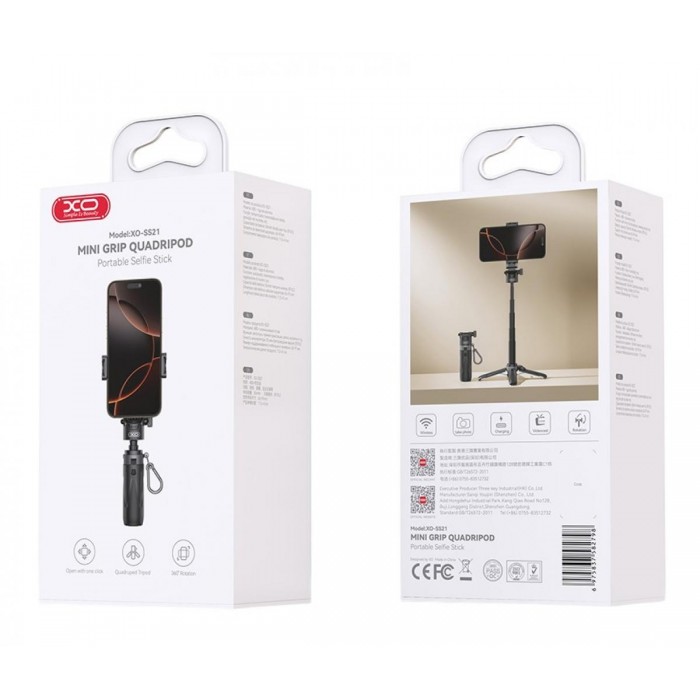 XO SS21 Πολυλειτουργικό Selfie Stick Bluetooth 3 σε 1