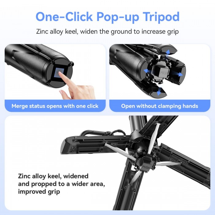XO SS21 Πολυλειτουργικό Mini Bluetooth Selfie Stick 4 σε 1