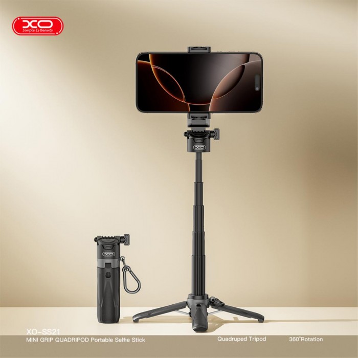 XO SS21 Πολυλειτουργικό Mini Bluetooth Selfie Stick 4 σε 1