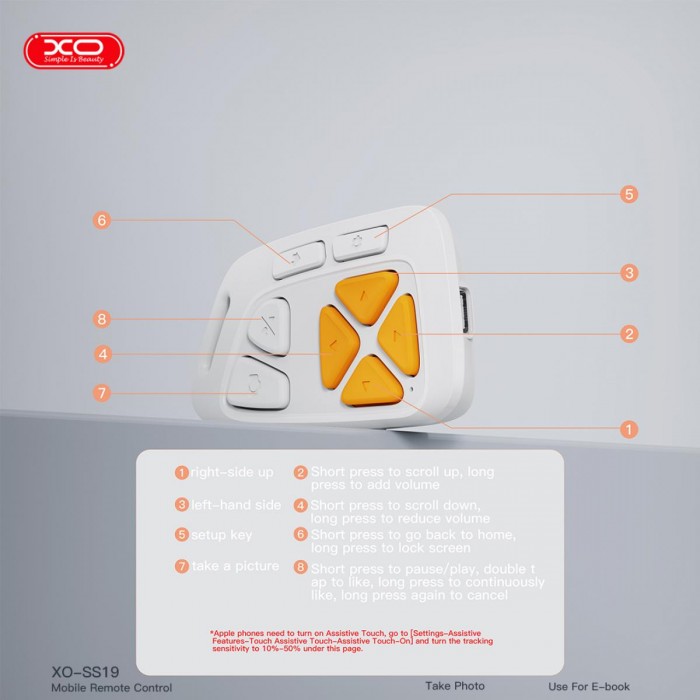 XO SS19 Πολυλειτουργικό Τηλεχειριστήριο Κινητού με Bluetooth