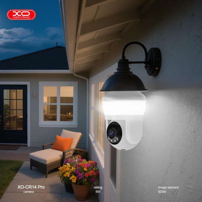 XO CR14 Pro Κάμερα Παρακολούθησης με Wifi Φωτισμό LED & Περιστροφή 355° Premium Edition 500W