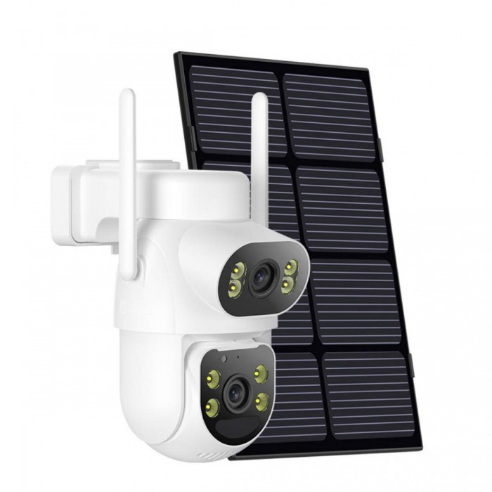 XO CR19 Εξωτερική Solar Κάμερα 4G AOV με Διπλό Φακό & 4 Megapixel