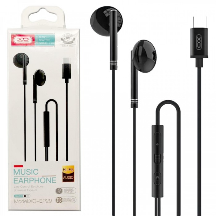 XO EP29 Type-C Handsfree Μαύρο
