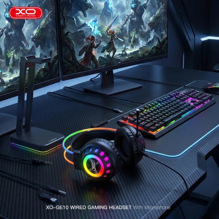 XO GE10 Gaming Ενσύρματα Ακουστικά RGB με Μικρόφωνο Μαύρα XO GE10 Gaming Ενσύρματα Ακουστικά RGB με Μικρόφωνο Μαύρα