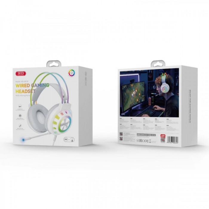 XO GE10 Gaming Ενσύρματα Ακουστικά RGB με Μικρόφωνο Λευκά XO GE10 Gaming Ενσύρματα Ακουστικά RGB με Μικρόφωνο Λευκά