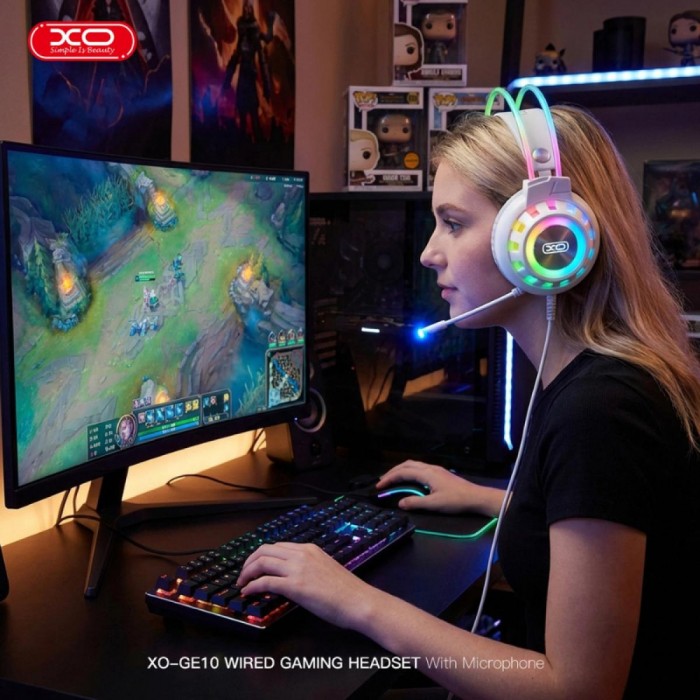 XO GE10 Gaming Ενσύρματα Ακουστικά RGB με Μικρόφωνο Λευκά XO GE10 Gaming Ενσύρματα Ακουστικά RGB με Μικρόφωνο Λευκά