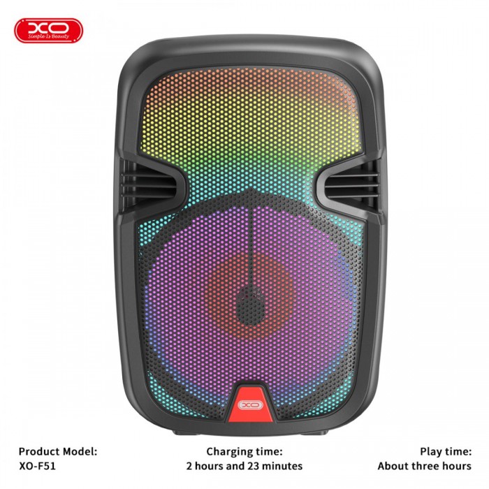 XO F51 Colored Jade Εξωτερικό Ηχείο RGB Bluetooth 10W