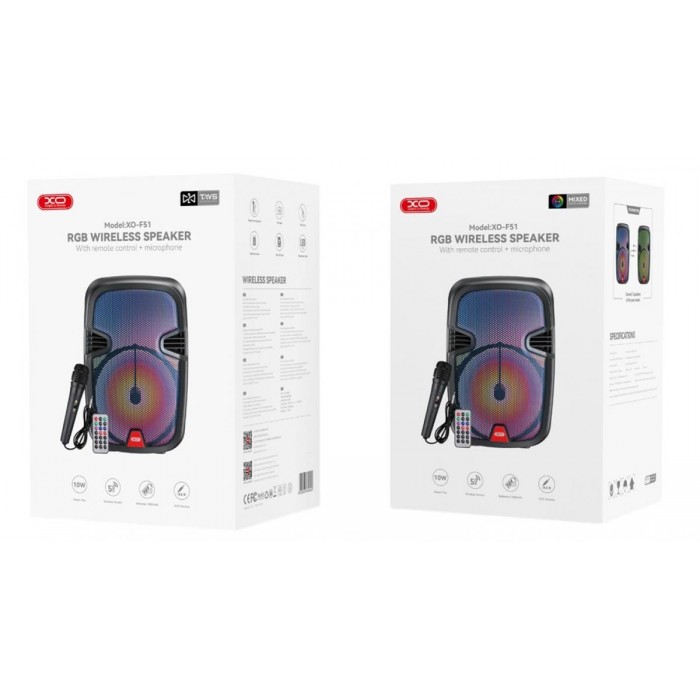 XO F51 Colored Jade Εξωτερικό Ηχείο RGB Bluetooth 10W