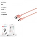 XO NB156 USB Καλώδιο Φόρτισης για Type-C Ροζ