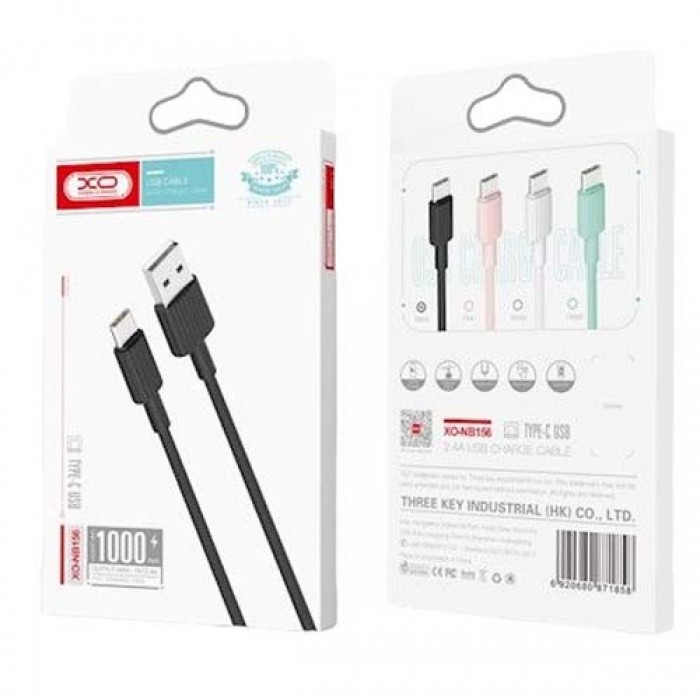 XO NB156 USB Καλώδιο Φόρτισης για Type-C Ροζ