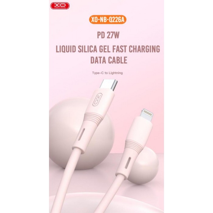 XO NB-Q226A Καλώδιο Φόρτισης - Data 27W Type-C σε Lightning 1m Ροζ
