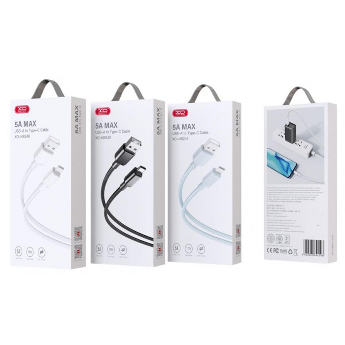 XO NB249 5A  Καλώδιο Φόρτισης + Data Για Micro Μπλε