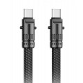 XO NB-Q288B Καλώδιο Κράμα Ψευδαργύρου Type-c σε Type-c 60W