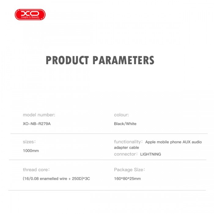 XO NB-R279A IP σε 3.5 Καλώδιο Ήχου Μαύρο XO NB-R279A IP σε 3.5 Καλώδιο Ήχου Μαύρο