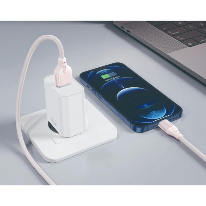 XO NB291 Καλώδιο Φόρτισης & Μεταφοράς Δεδομένων USB-A σε Lighting Πλεκτό 6A Ροζ 1m XO NB291 Καλώδιο Φόρτισης & Μεταφοράς Δεδομένων USB-A σε Lighting Πλεκτό 6A Ροζ 1m