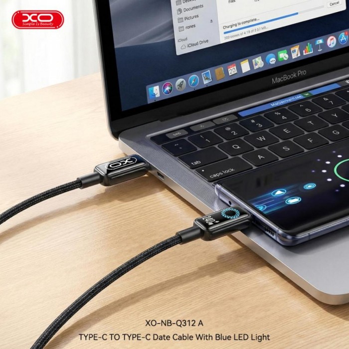 XO NB-Q312A Καλώδιο Φόρτισης & Δεδομένων USB Type-C σε Type-C 240W 1μ XO NB-Q312A Καλώδιο Φόρτισης & Δεδομένων USB Type-C σε Type-C 240W 1μ