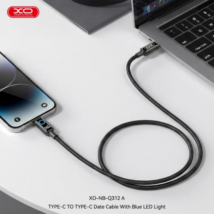 XO NB-Q312B Καλώδιο Φόρτισης & Δεδομένων Type-C σε Type-C 240W 2μ XO NB-Q312B Καλώδιο Φόρτισης & Δεδομένων Type-C σε Type-C 240W 2μ