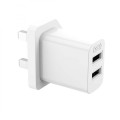 XO L109 (UK) Dual USB-A 2.4A Charger with Type-C cable