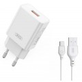 XO L127 USB-A QC18W Φορτιστής Γρήγορης Φόρτισης με Type-C Καλώδιο XO L127 USB-A QC18W Φορτιστής Γρήγορης Φόρτισης με Type-C Καλώδιο