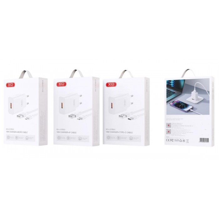 XO L127 USB-A QC18W Φορτιστής Γρήγορης Φόρτισης με Type-C Καλώδιο XO L127 USB-A QC18W Φορτιστής Γρήγορης Φόρτισης με Type-C Καλώδιο