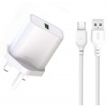 XO L103 (UK) QC3.0 18W Φορτιστής με Καλώδιο Micro (NB103)