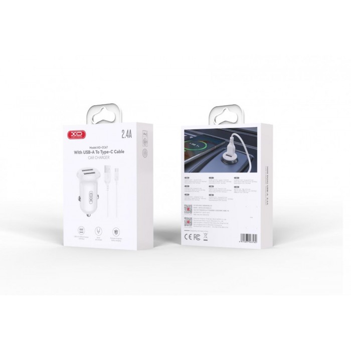 XO CC67 Mini Smart Φορτιστής Αυτοκινήτου με 2 Θύρες USB 2.4A και Καλώδιο Type-C (NB103) XO CC67 Mini Smart Φορτιστής Αυτοκινήτου με 2 Θύρες USB 2.4A και Καλώδιο Type-C (NB103)