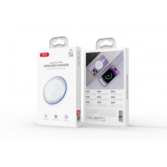 XO CX042 Ασύρματος Μαγνητικός Φορτιστής με Μπλε LED Φως Φόρτισης 15W