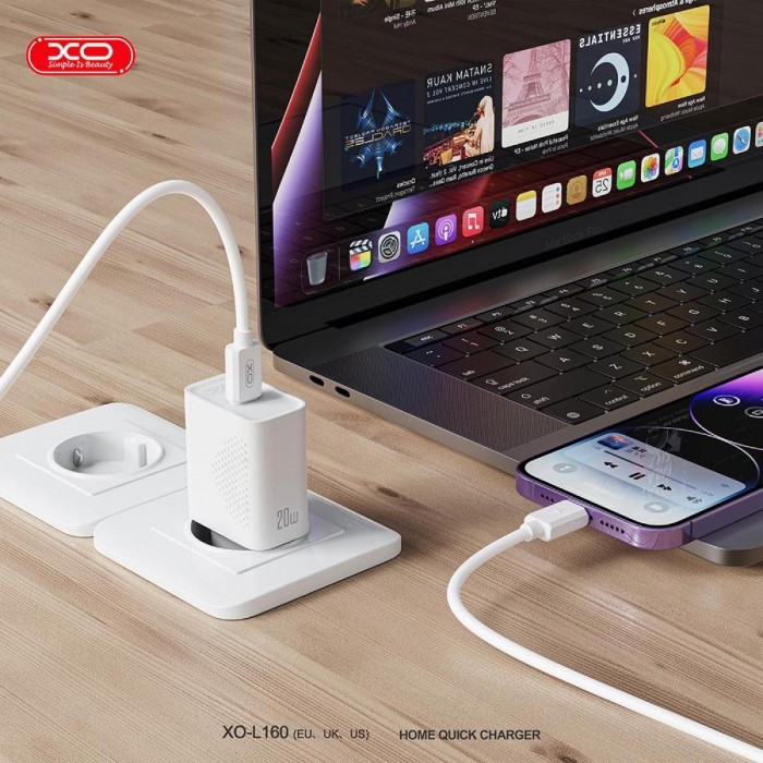 XO L160(EU) Φορτιστής Γρήγορης Φόρτισης 20W 1USB-C XO L160(EU) Φορτιστής Γρήγορης Φόρτισης 20W 1USB-C