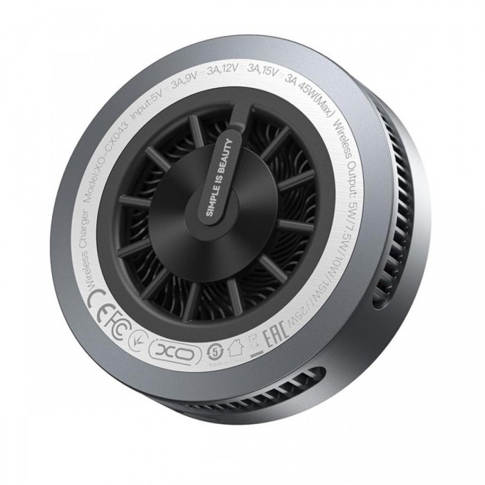 XO CX043 Smart Ασύρματος Φορτιστής με Ψύξη 25W & LED