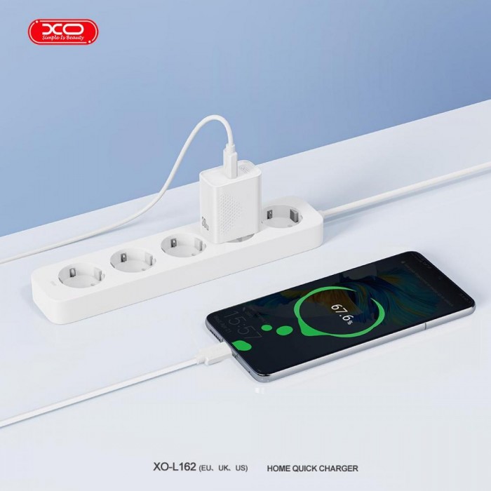 XO L162 EU 30W Φορτιστής Γρήγορης Φόρτισης Type-C με Καλώδιο Type-C XO L162 EU 30W Φορτιστής Γρήγορης Φόρτισης Type-C με Καλώδιο Type-C