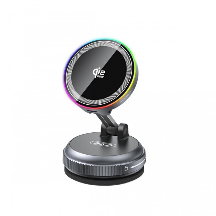 XO CX046 Ασύρματος Φορτιστής 25W με Βεντούζα και RGB Φωτισμό