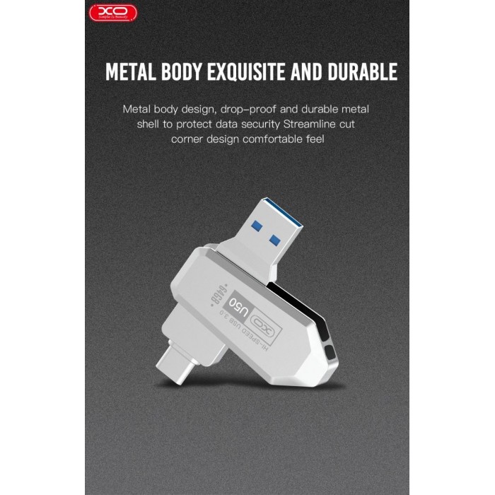 XO U50 Στικάκι & Αντάπτορας Type-C σε USB OTG USB 3.0 Έκδοση 128GB