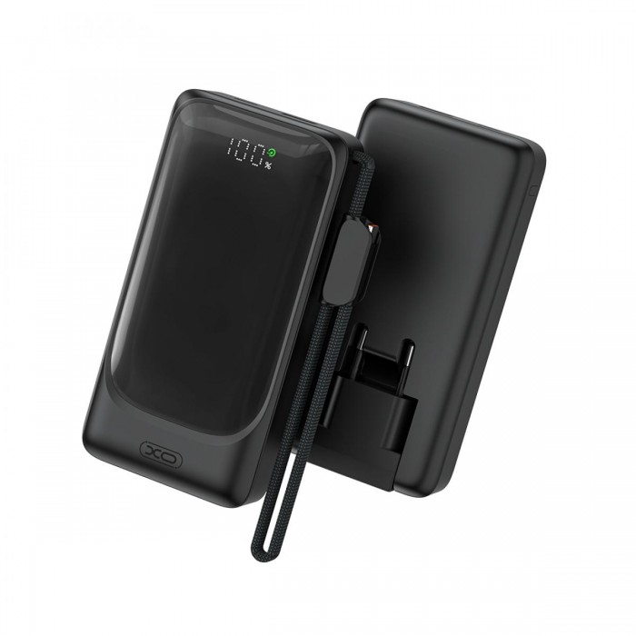 XO PR282 Powerbank Ταχείας Φόρτισης 22.5W με Πρίζα & Λουράκι Type-C 10.000mAh