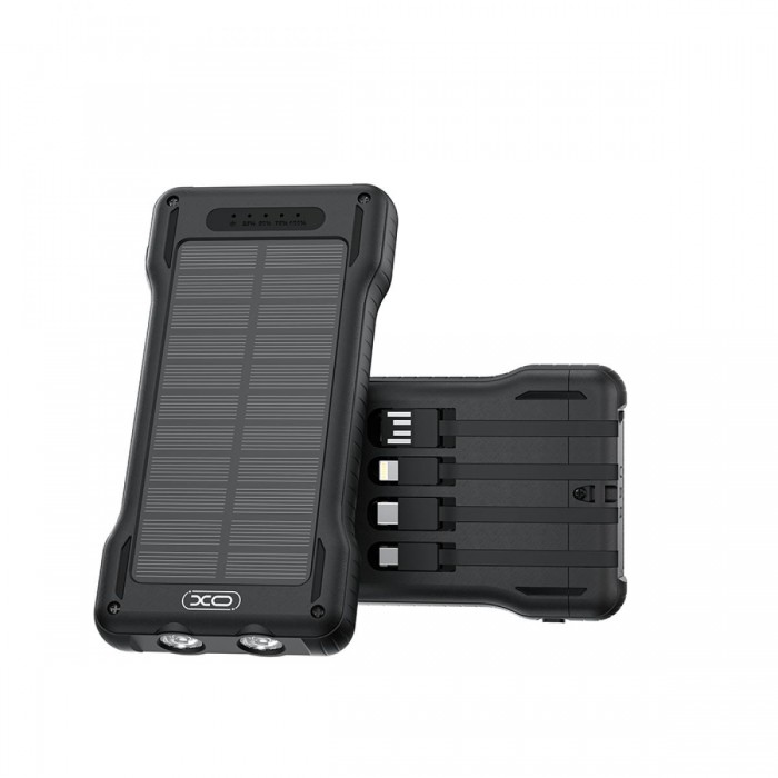 XO PR290 Solar Power Bank 10000mAh με 4 Eνσωματωμένα Καλώδια XO PR290 Solar Power Bank 10000mAh με 4 Eνσωματωμένα Καλώδια