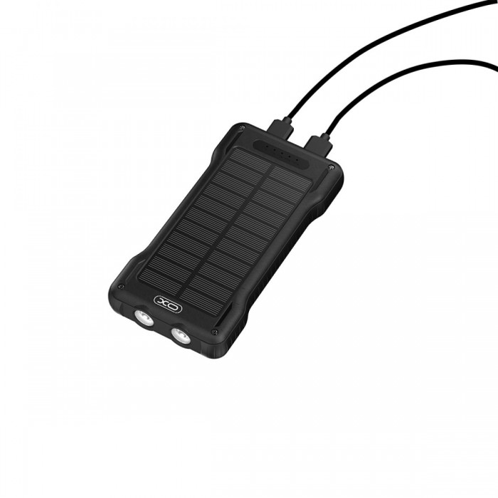 XO PR290 Solar Power Bank 10000mAh με 4 Eνσωματωμένα Καλώδια