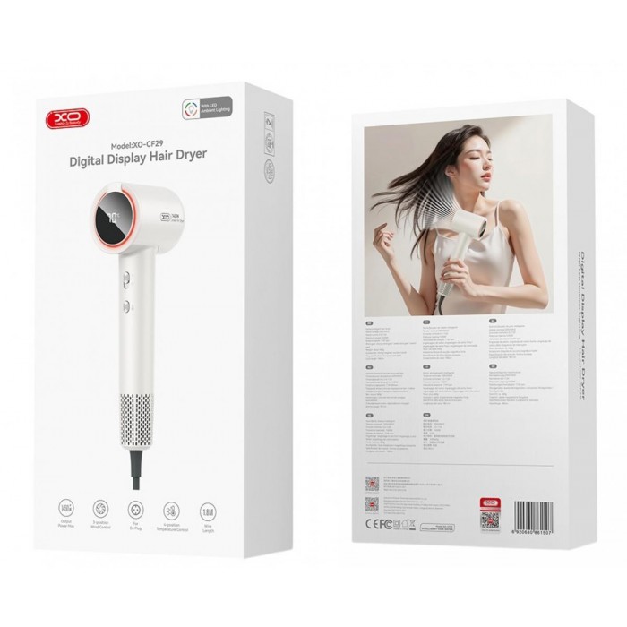 XO CF29 Πιστολάκι Μαλλιών Υψηλής Ταχύτητας με Ψηφιακή Οθόνη