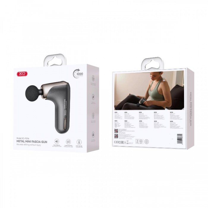 XO FG16 Smart Mini Συσκευή Μασάζ Μεταλλική (Fascia Gun)