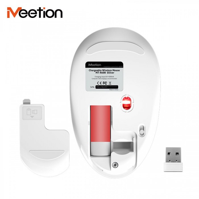 Meetion MT-R600 2.4G Ασύρματο Ποντίκι / Ασημί Meetion MT-R600 2.4G Ασύρματο Ποντίκι / Ασημί