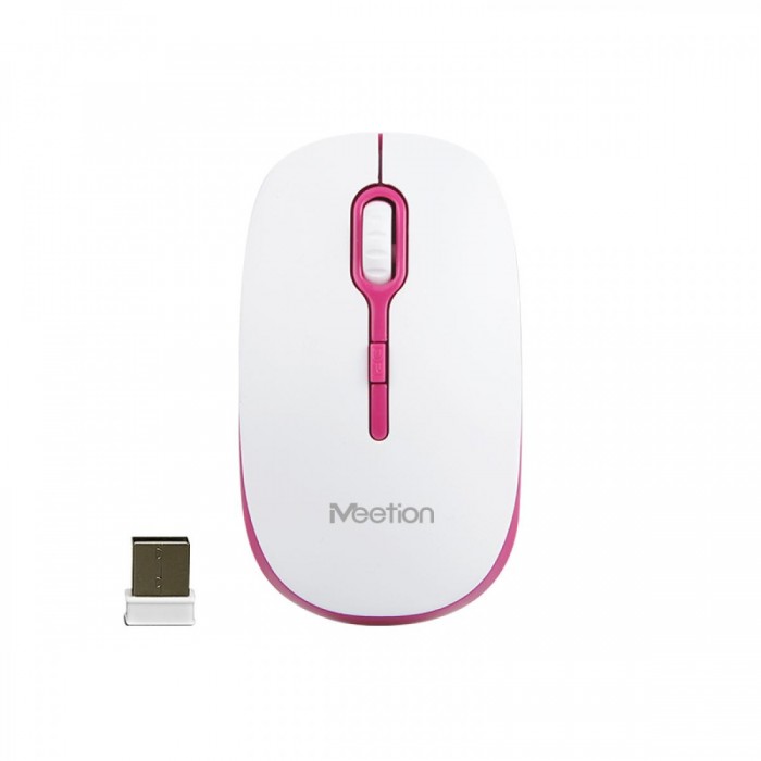 Meetion Ασύρματο Ποντίκι MT-R547 2.4G Άσπρο & Ροζ