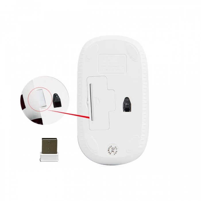 Meetion Ασύρματο Ποντίκι MT-R547 2.4G Άσπρο & Ροζ